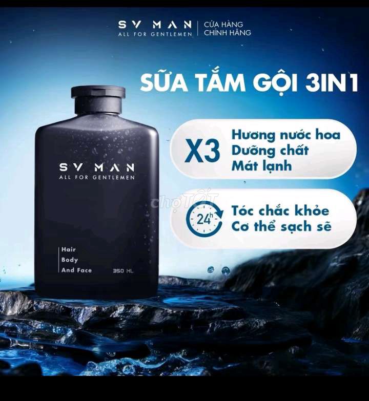 Combo Sv man : Dầu gội, sữa rửa mặt, dung dịch vs