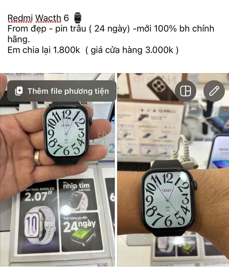 Redmi Watch 6. Mua bán Thiết bị đeo thông minh tại Huyện Củ Chi Tp Hồ Chí Minh được đăng bởi Nhut Vo hình 1