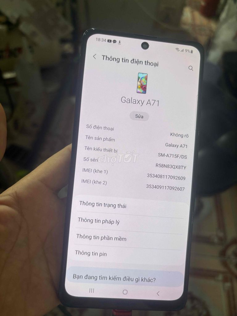 Samsung Galaxy A71 8GB/128GB Đen. Mua bán Điện thoại tại Quận Bình Tân Tp Hồ Chí Minh được đăng bởi Đường Minh hình 1