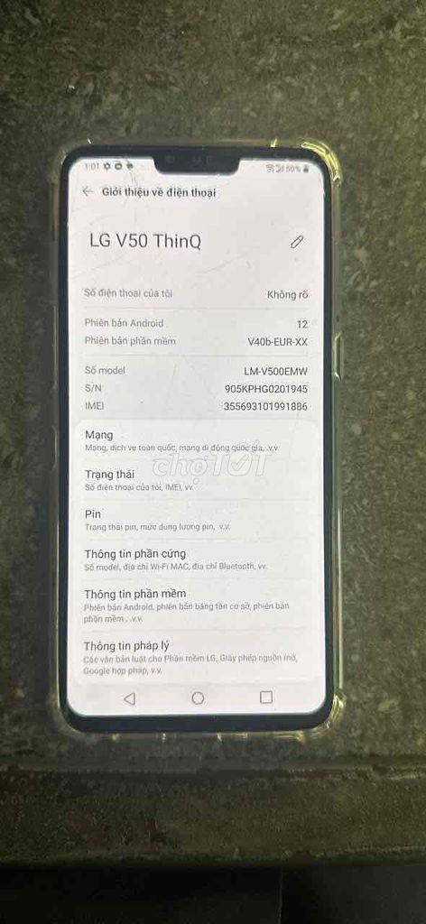 LG v50 thinQ chip khoẻ 855 nguyên zin. Mua bán Điện thoại tại Thành phố Thủ Đức Tp Hồ Chí Minh được đăng bởi Nguyễn Minh Quang hình 1