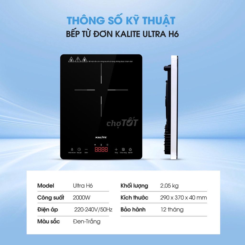 Bếp từ đơn KALITE Ultra H6 Đen-Trắng. Mua bán Bếp, lò, đồ điện nhà bếp tại Quận Hà Đông Hà Nội được đăng bởi Hồng Nhung Đặng hình 1