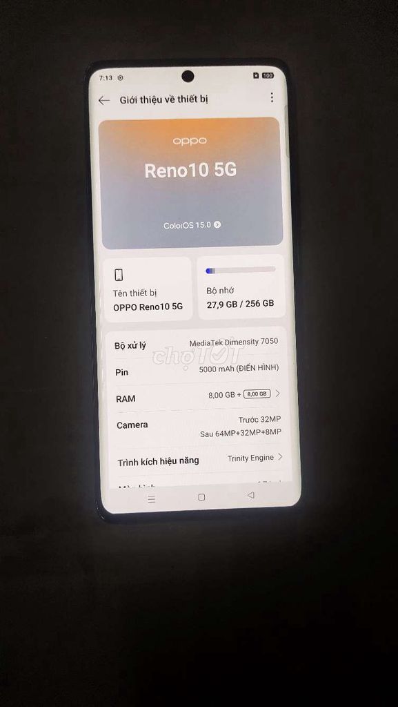 oppo Reno 10 5G- 256g. Mua bán Điện thoại tại Quận Bình Thạnh Tp Hồ Chí Minh được đăng bởi Mr John hình 1