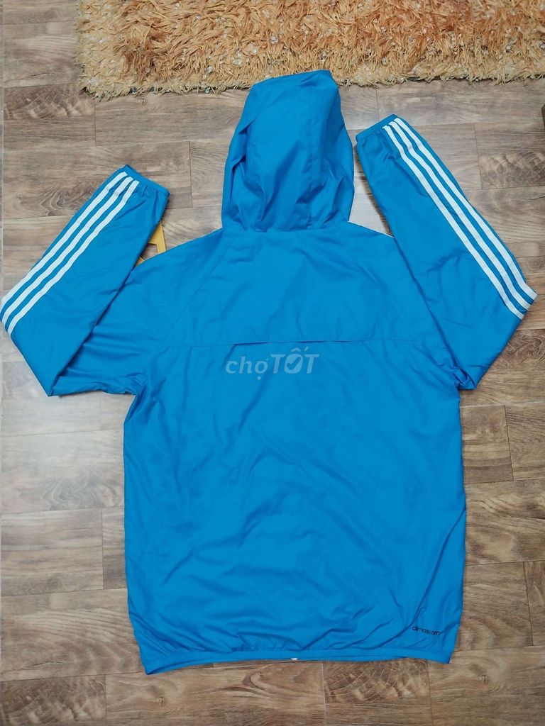 Áo khoác gió Adidas,.authentic, size L, xanh