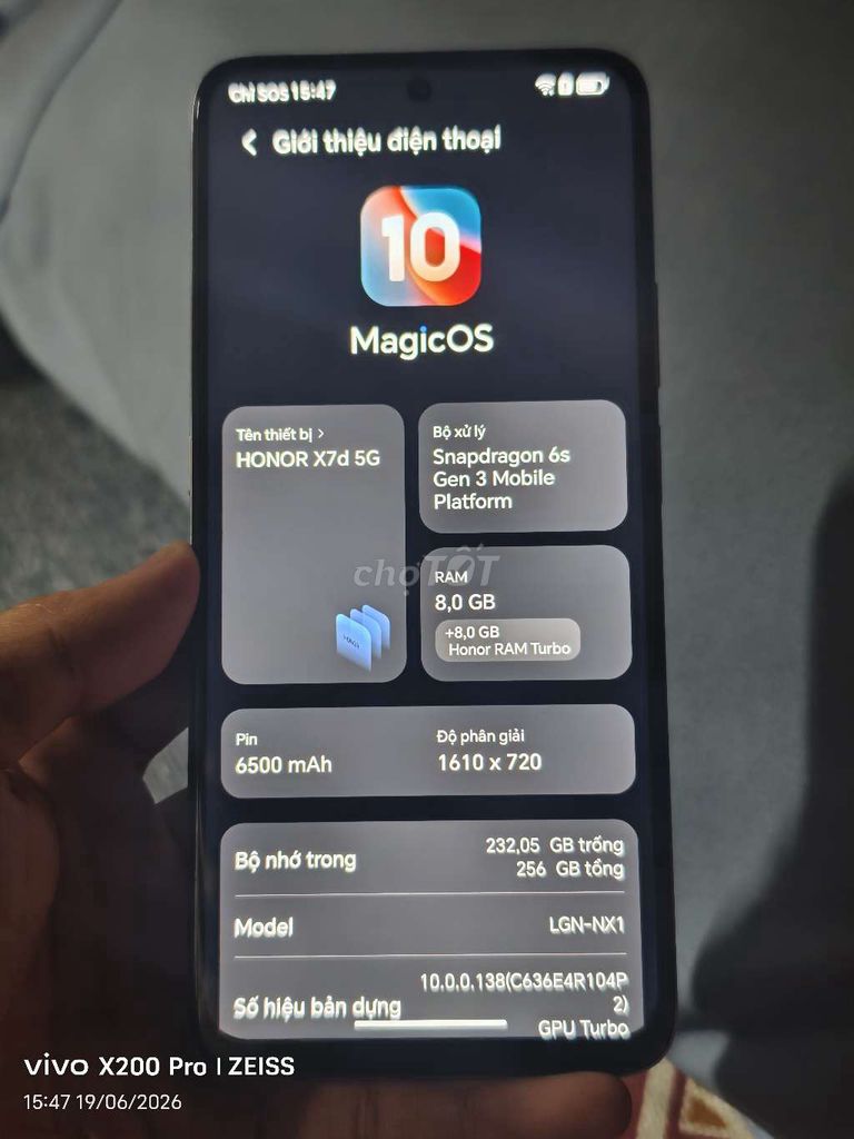 Honor X7d 5G 256GB Xám. Mua bán Điện thoại tại Huyện Hóc Môn Tp Hồ Chí Minh được đăng bởi Thanh hình 1
