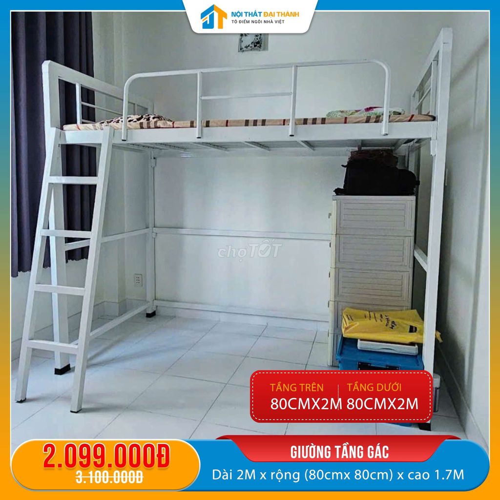 Giườngsắt 1 tầng trênCao 80CMX2M Cứng CápTiện Lợi. Mua bán Giường, chăn ga gối nệm tại Quận Tân Phú Tp Hồ Chí Minh được đăng bởi NỘI THẤT ĐẠI THÀNH hình 1