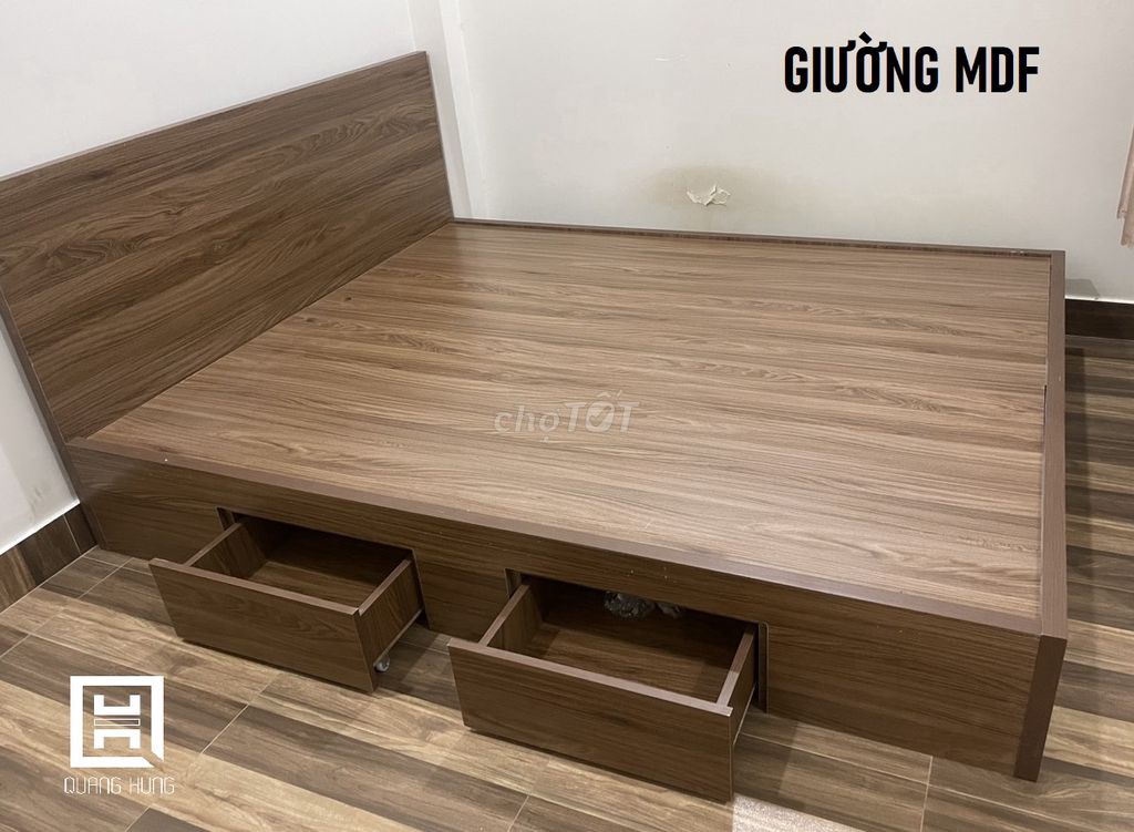 Giường ngủ Gỗ MDF-GIƯỜNG MDF=GIƯỜNG MDF-GIƯỜNG MDF. Mua bán Giường, chăn ga gối nệm tại Quận 3 Tp Hồ Chí Minh được đăng bởi Nội thất Quang Hùng hình 1