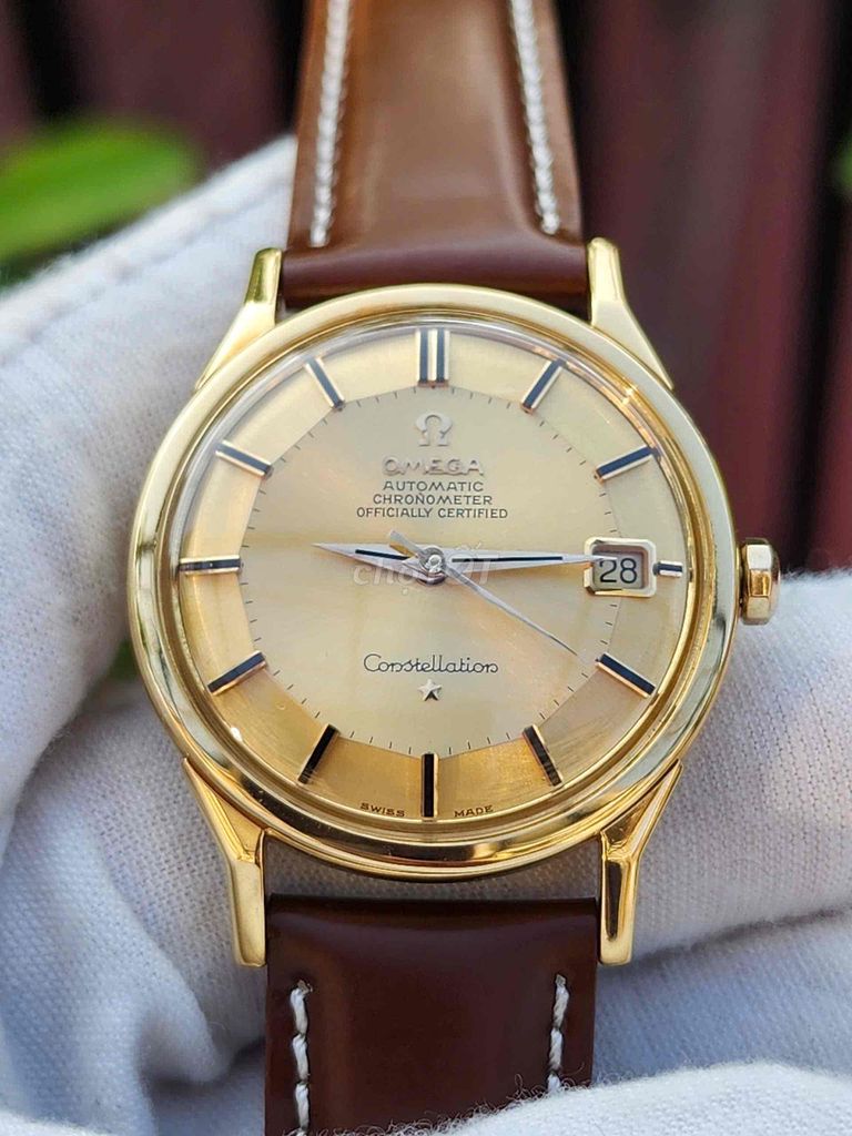 Đồng hồ Omega bát quái vàng đúc 18k gold