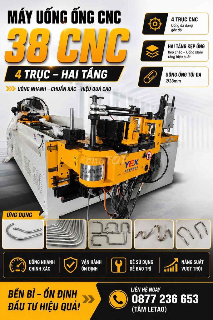 Máy uốn ống CNC Yuanerxin DW38CNC-4A2SV. Mua bán Đồ chuyên dụng, Giống nuôi trồng tại Thành phố Dĩ An Bình Dương được đăng bởi Nguyễn Tâm hình 1