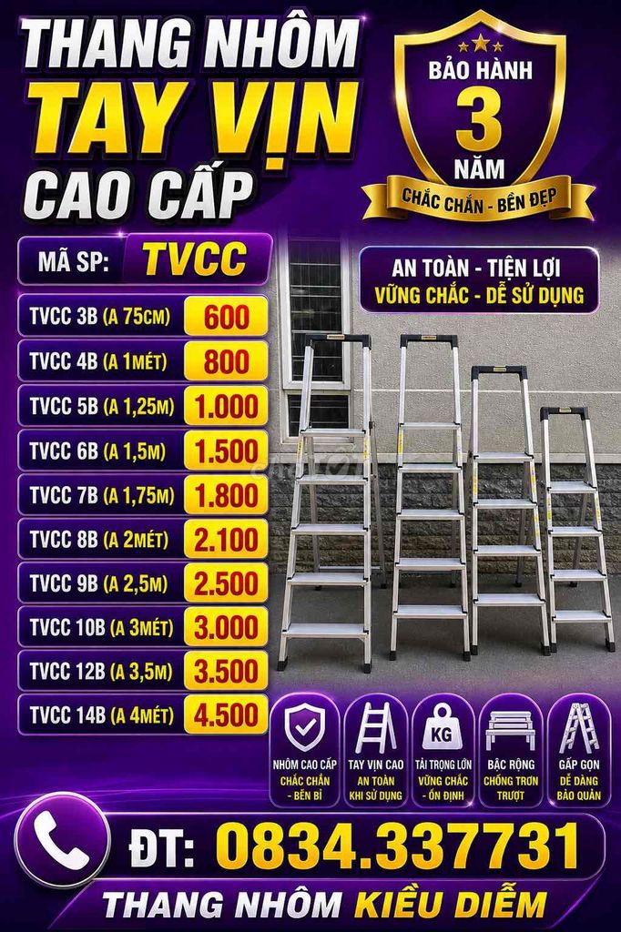 Thang nhôm chữ A 1.5M. Mua bán Đồ chuyên dụng, Giống nuôi trồng tại Quận Bình Tân Tp Hồ Chí Minh được đăng bởi THANG NHÔM GIÁ RẺ hình 1