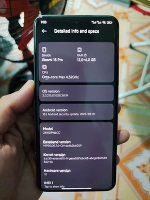 Xiaomi mi 15 pro. Bản nội địa. Mua bán Điện thoại tại Thị xã Bến Cát Bình Dương được đăng bởi Quoc Trung Phan