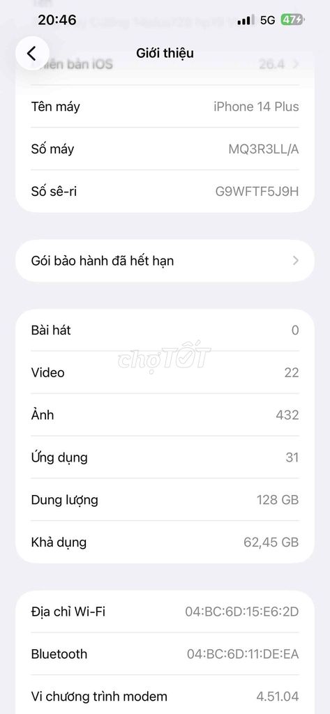 14 plus trắng zin all, ngoại hình 98%. Mua bán Điện thoại tại Huyện Nhơn Trạch Đồng Nai được đăng bởi Cường hình 1