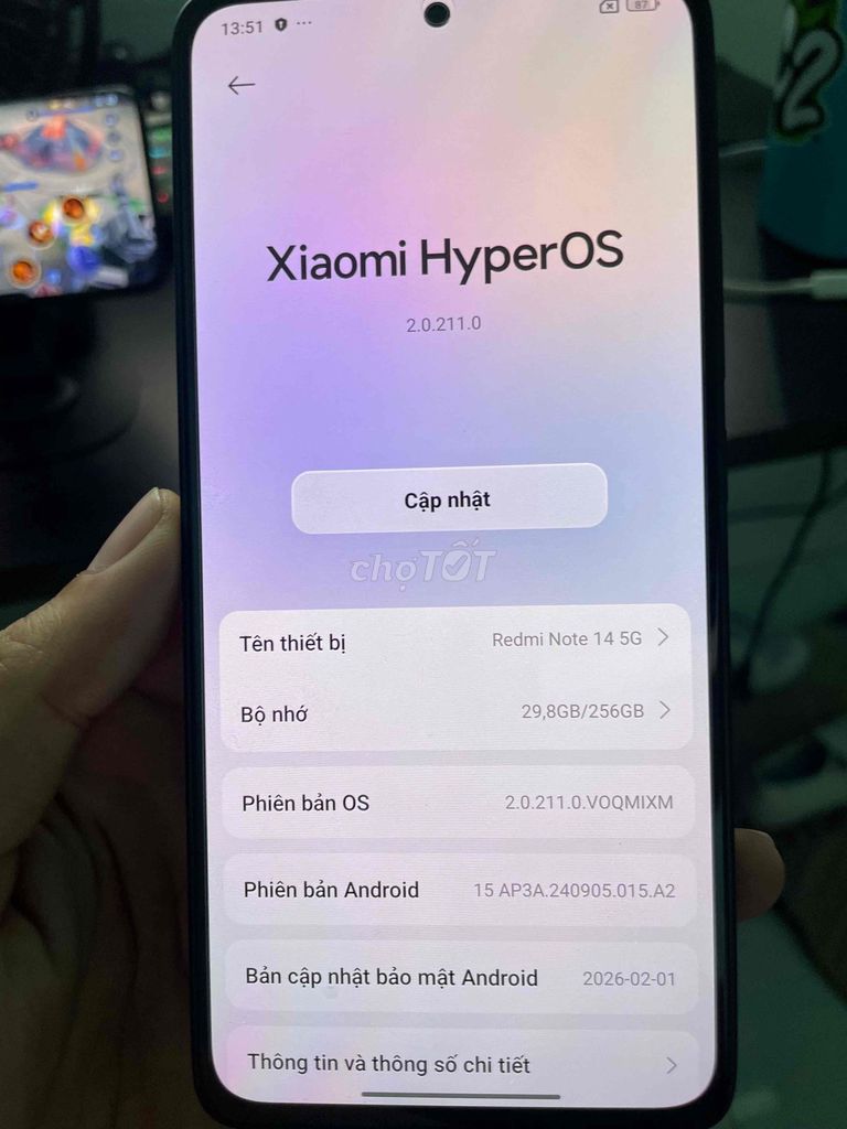 Xiaomi Redmi Note 14 5G 8-256GB Đen. Mua bán Điện thoại tại Thành phố Thủ Dầu Một Bình Dương được đăng bởi Quý Nguyễn hình 1