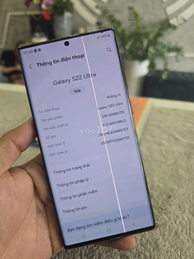 Samsung Galaxy S22 Ultra 128GB Đen. Mua bán Điện thoại tại Thành phố Thủ Dầu Một Bình Dương được đăng bởi Lê Tuấn hình 1