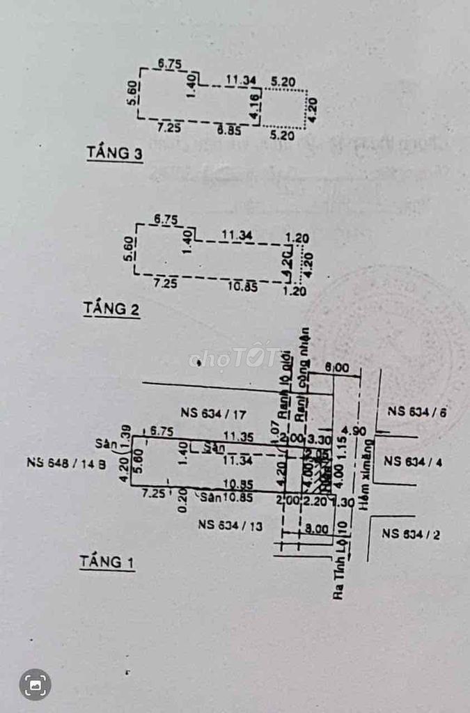 ngang 5m6 dài 24m 1 trệt 2 lầu sân thượng dg xe tải thông