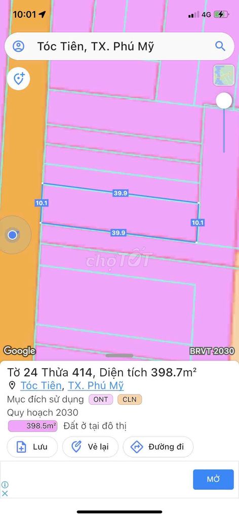 Mặt tiền châu pha bà rịa 10x45m 450m2 100tc giá chỉ 4.6 Tỷ