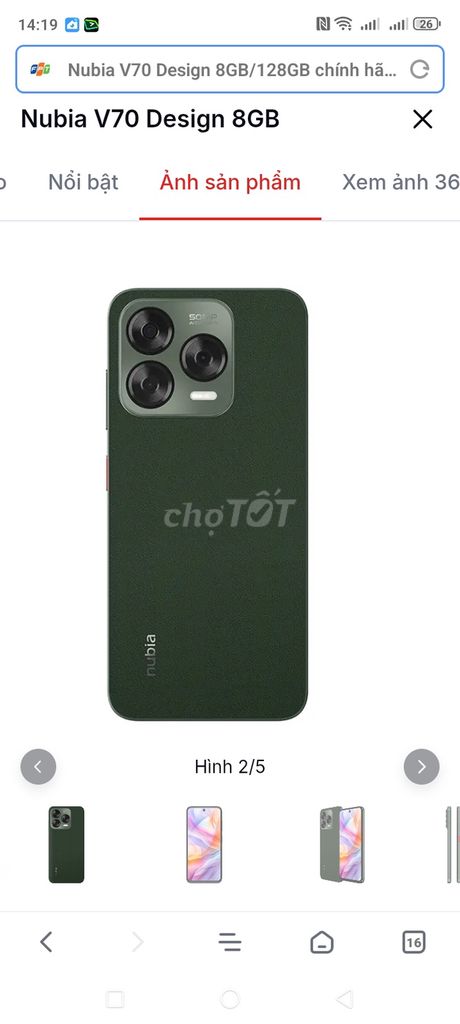 Nubia V70 Design 256GB Xanh lá. Mua bán Điện thoại tại Quận 4 Tp Hồ Chí Minh được đăng bởi Linh Cao hình 1