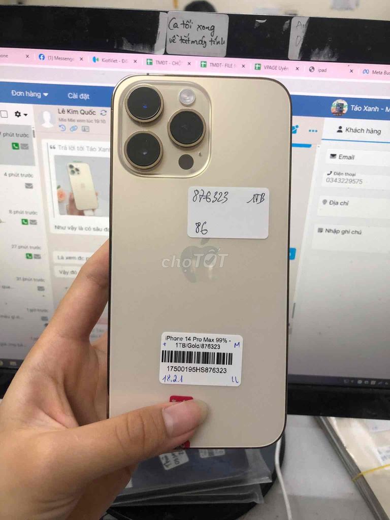 Apple iPhone 14 Pro Max 1TB Vàng. Mua bán Điện thoại tại Huyện Củ Chi Tp Hồ Chí Minh được đăng bởi Lê Kim Quốc hình 1