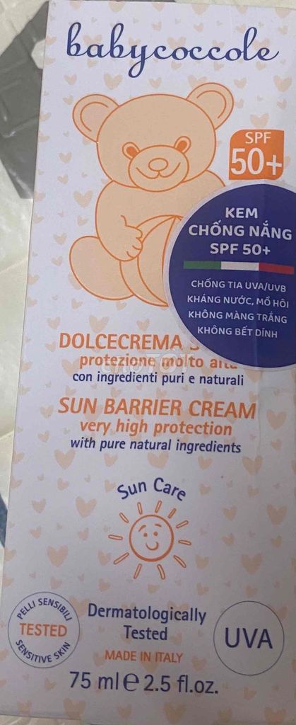 Kem chống nắng Babycoccole SPF 50+ Ý. Mua bán Phụ kiện thời trang khác tại Quận 7 Tp Hồ Chí Minh được đăng bởi dâu hình 1