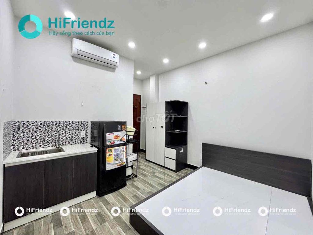 STUDIO ĐẦY ĐỦ TIỆN NGHI GÀN CẦU VƯỢT CÂY GÕ Ở 1-2 NGƯỜI THOẢI MÁI