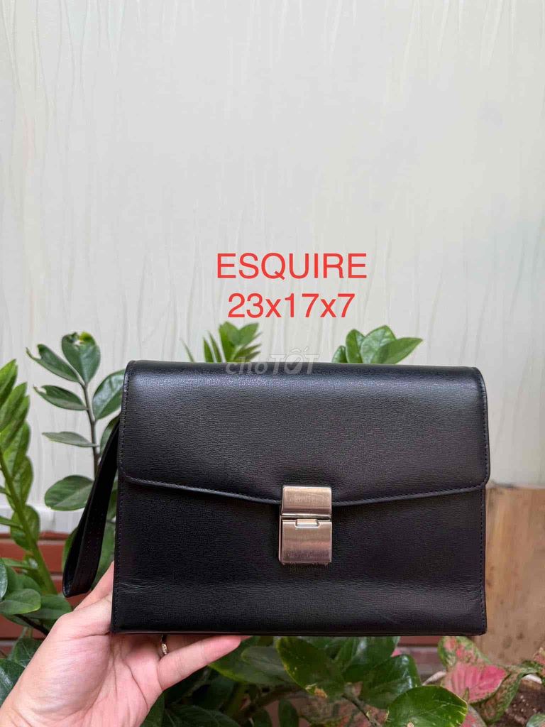 Clutch da thật khoá số hiệu ESQUIRE