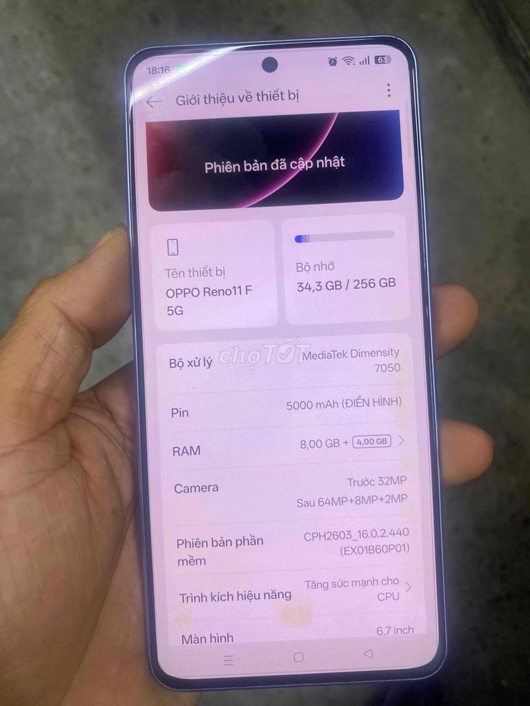 Oppo Reno11 F 256GB Xanh. Mua bán Điện thoại tại Quận Hoàng Mai Hà Nội được đăng bởi Quốc Cường hình 1