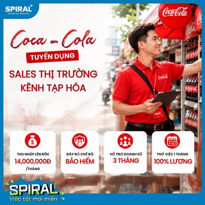 [ TP. THÁI BÌNH ] NHÂN VIÊN SALE THỊ TRƯỜNG COCA 