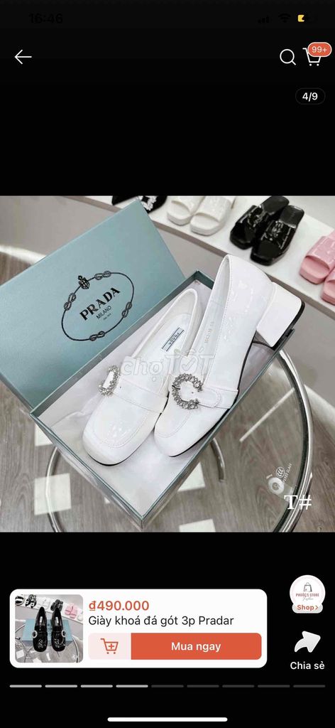 Giày khoá đá gót nữ size 36 cao 3 phân