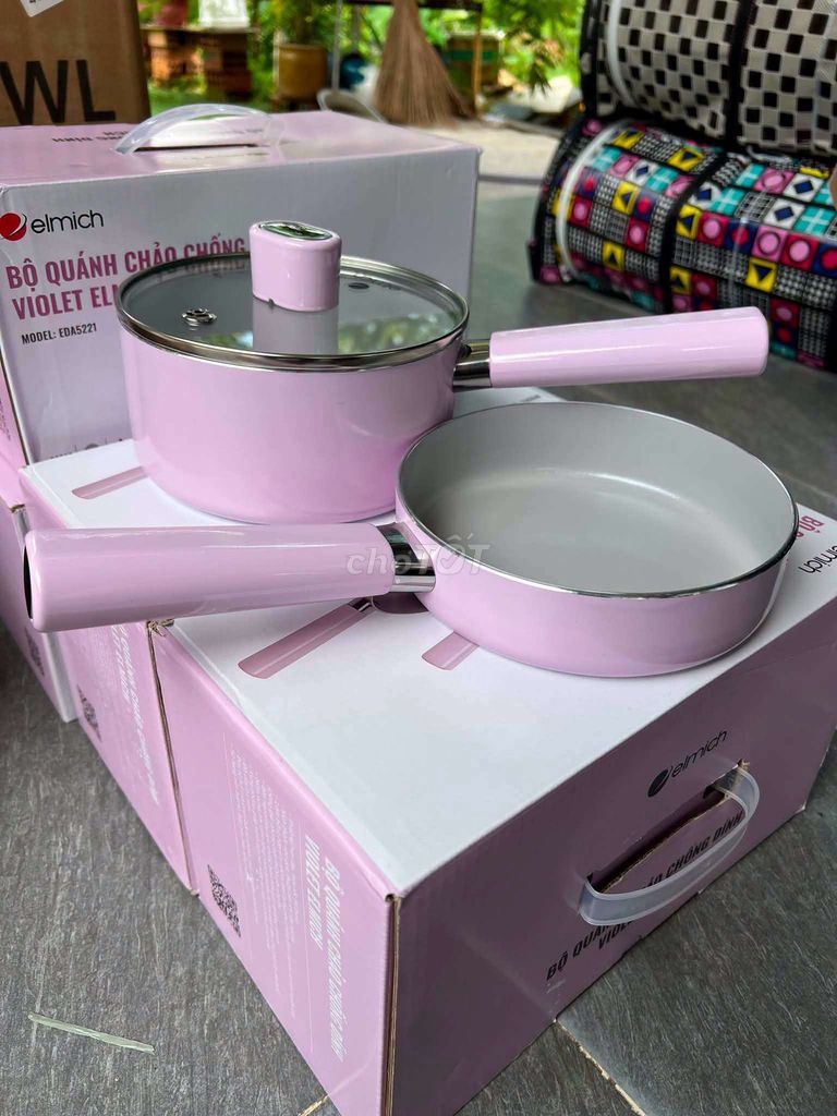 Bộ nồi chảo Elmich Baby EDA5221 Hồng. Mua bán Dụng cụ nhà bếp tại Quận 7 Tp Hồ Chí Minh được đăng bởi thuy an hình 1