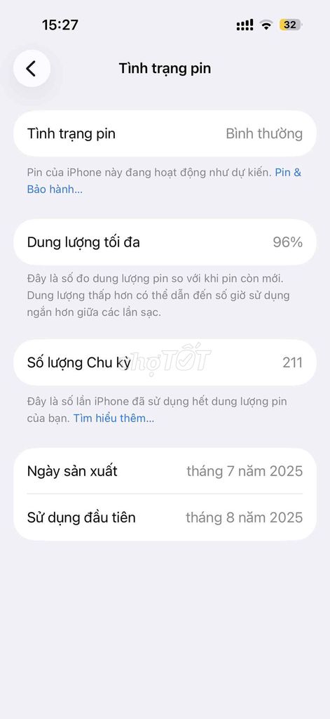 Iphone 15 128GB còn bảo hành đến tháng 8/2026. Mua bán Điện thoại tại Huyện Hạ Hòa Phú Thọ được đăng bởi Học hình 1