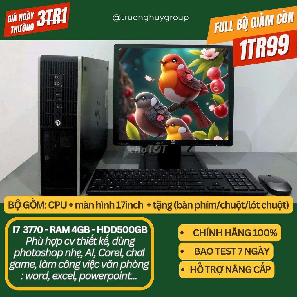 HP ProDesk i7-3770 17 inch. Mua bán Máy tính để bàn tại Quận 12 Tp Hồ Chí Minh được đăng bởi Cửa hàng điện tử Trường Huy  hình 1