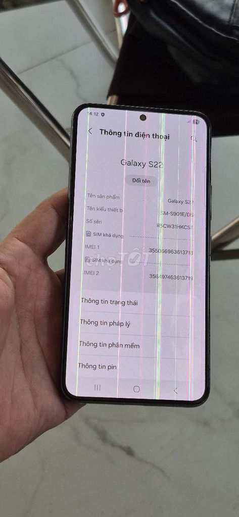 Samsung S22 5G Vn main zin full cn  màn cháy êm :. Mua bán Điện thoại tại Huyện Hóc Môn Tp Hồ Chí Minh được đăng bởi Trần Kiên Mobile Shop hình 1
