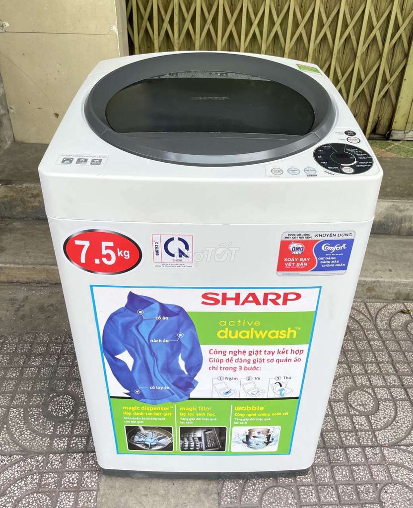 Máy giặt Sharp 7,5 kg giặtvắt êm nhẹ ₫iện