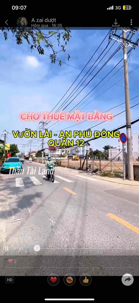 Góc 3MT Vườn Lài 65*55m Vị trí Đẹp Cho thuê Lâu Dài Có cho Thuê Lẻ