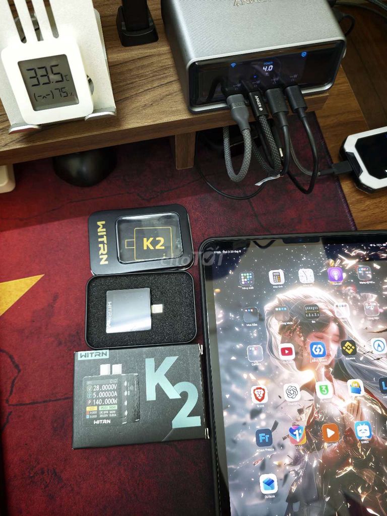 WITRN K2 Bộ kiểm tra USB Đo dòng điện áp Đen. Mua bán Đồ chuyên dụng, Giống nuôi trồng tại Thị xã Duyên Hải Trà Vinh được đăng bởi Luc  hình 1