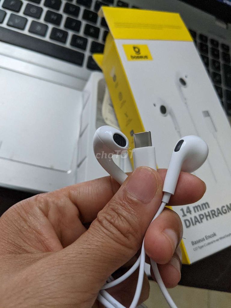 Tai nghe Baseus Encok C17 Type C Chip DAC Trắng. Mua bán Tivi, Âm thanh tại Quận 3 Tp Hồ Chí Minh được đăng bởi Giang Anh hình 1