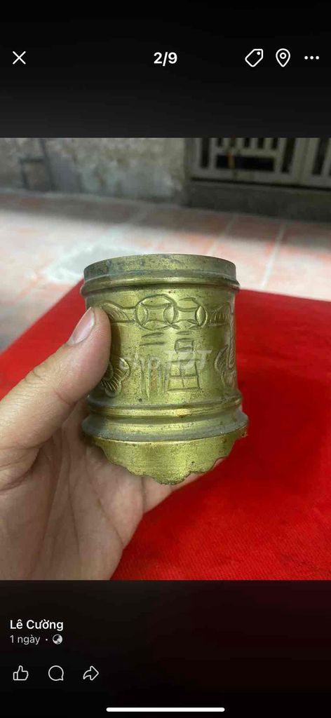 Ống hương đồng xưa mini. Mua bán Đồ sưu tầm, đồ cổ tại Huyện Thoại Sơn An Giang được đăng bởi lê cường hình 1