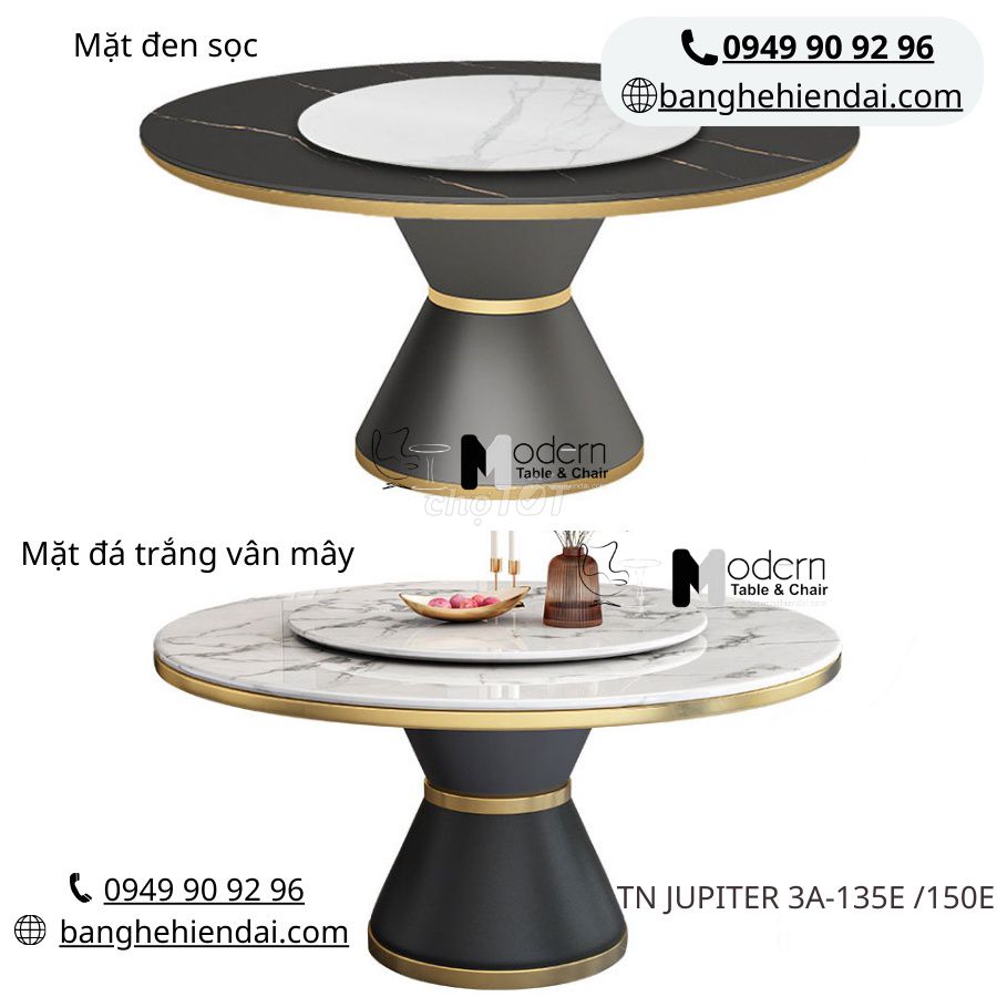 Bàn ăn mặt đá tròn xoay TN JUPITER 2A-135E tại HCM. Mua bán Bàn ghế tại Quận 10 Tp Hồ Chí Minh được đăng bởi Bàn Ghế Hiện Đại hình 1