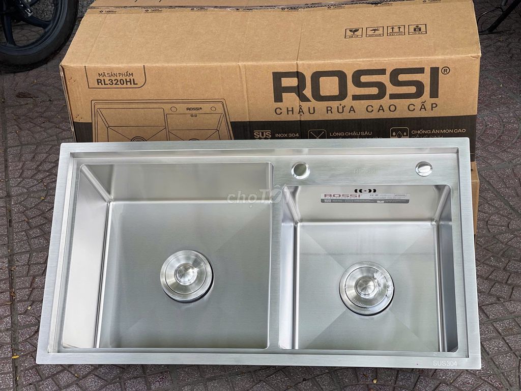 Chậu đúc rửa bát Rossi Inox 304. Mua bán Thiết bị vệ sinh, nhà tắm tại Quận Cẩm Lệ Đà Nẵng được đăng bởi Ù Lão Còi hình 1