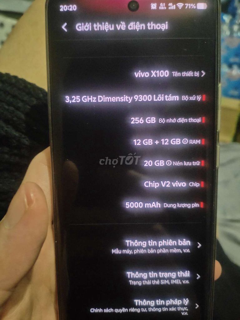 Vivo X100 256GB. Mua bán Điện thoại tại Quận Cầu Giấy Hà Nội được đăng bởi Lomo hình 1