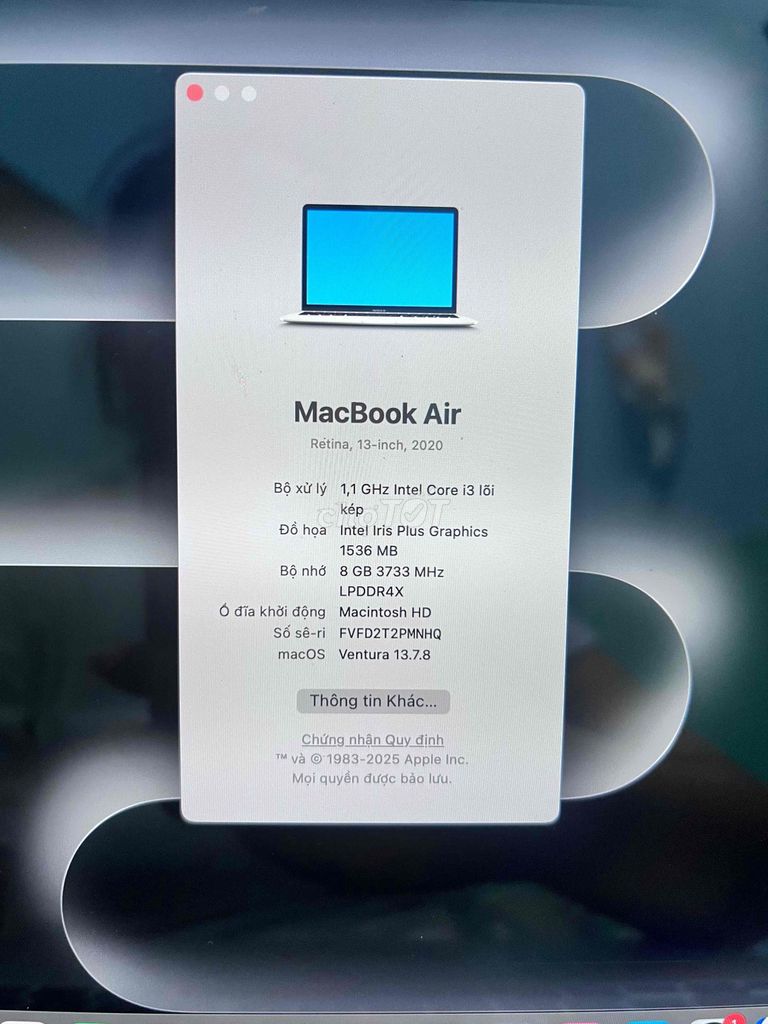 Apple MacBook Air 13 inch 2020. Mua bán Laptop tại Quận 7 Tp Hồ Chí Minh được đăng bởi Mi hình 1