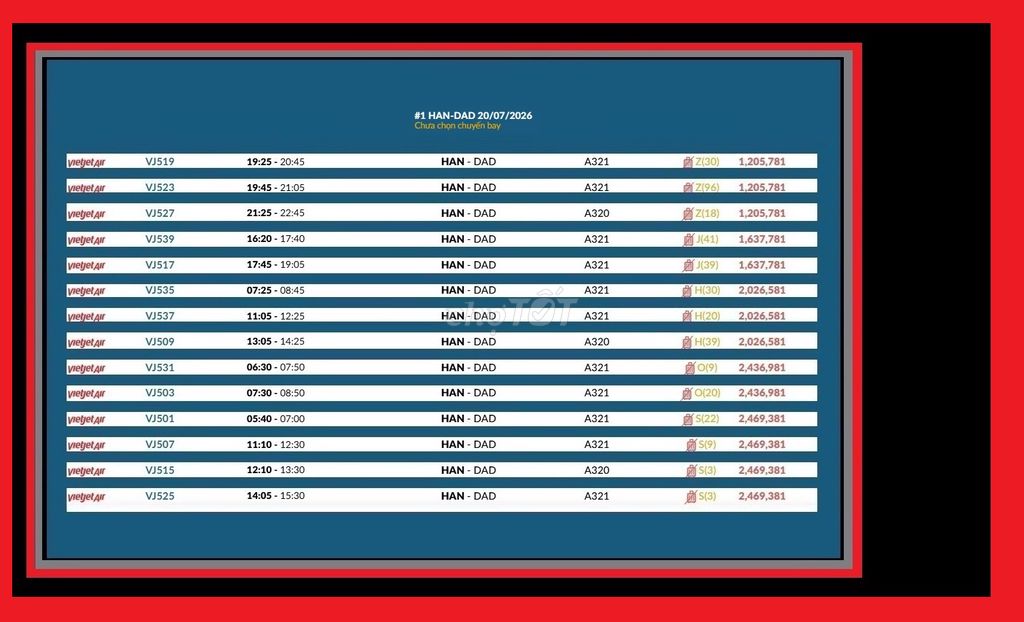 Vé máy bay Hà Nội đi Đà Nẵng Thứ hai 20/07/2026. Du lịch tại Quận 6 Tp Hồ Chí Minh được đăng bởi Nguyễn Minh Đức hình 1