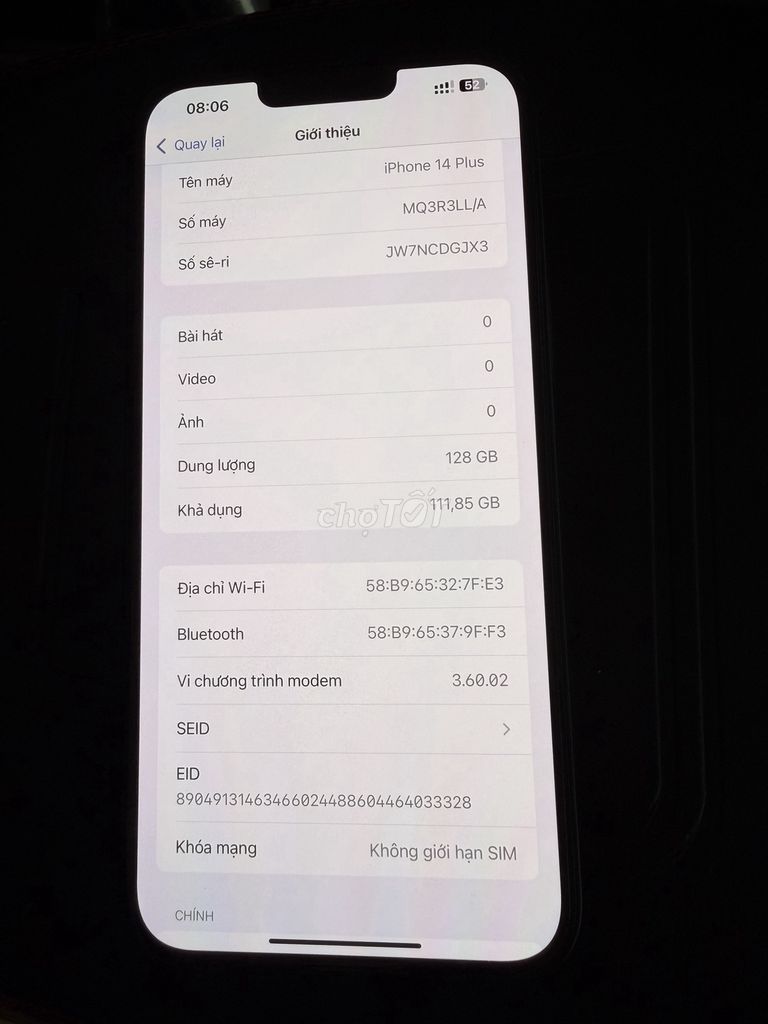 14 Plus 128G Đen 97% qtế có khay sim ios 18/gl. Mua bán Điện thoại tại Quận Tân Phú Tp Hồ Chí Minh được đăng bởi Johntran hình 1