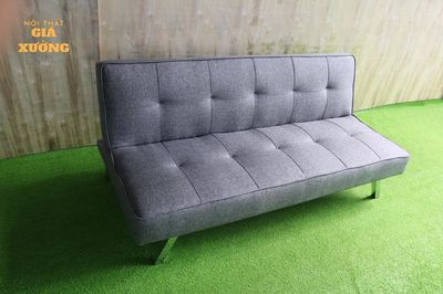 Sofa bed xám - mẫu vải bố -- hàng mới đẹp ----