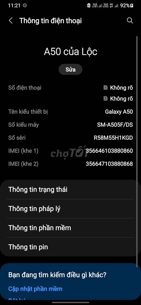 Samsung Galaxy A50 SM-A505F/DS. Mua bán Điện thoại tại Huyện Lang Chánh Thanh Hóa được đăng bởi loc Hoang hình 1