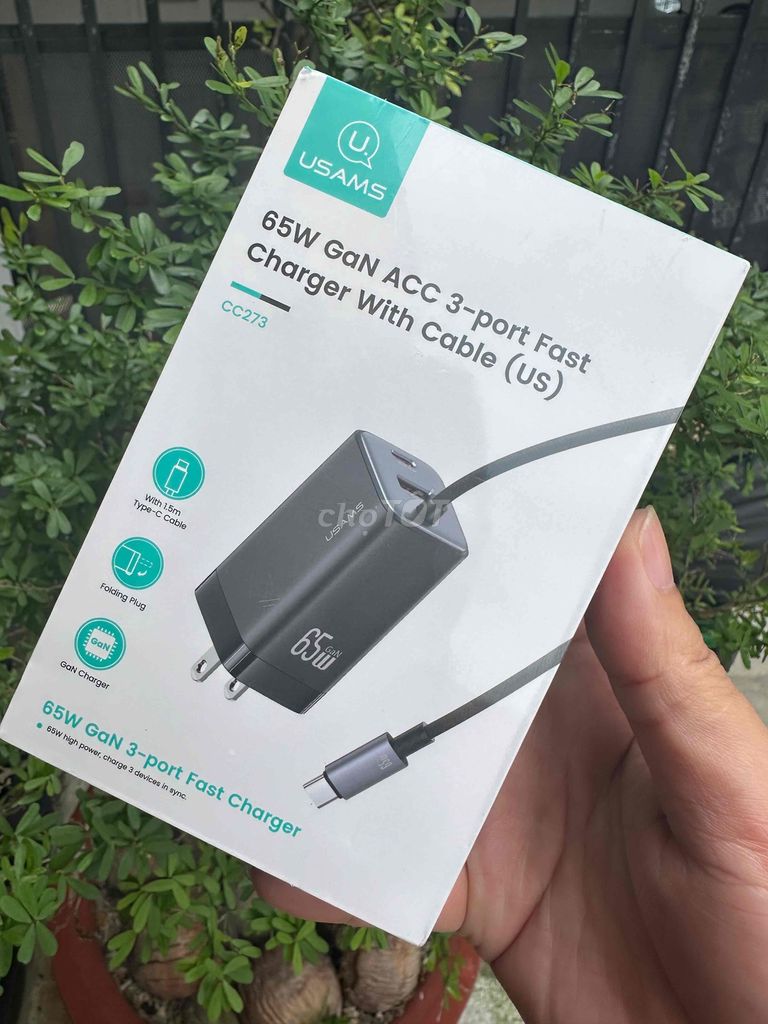 Củ sạc 65w mới có sẵn dây cáp Type C. Mua bán Phụ kiện (Màn hình, Chuột...) tại Huyện Hóc Môn Tp Hồ Chí Minh được đăng bởi Đam mê công nghệ hình 1