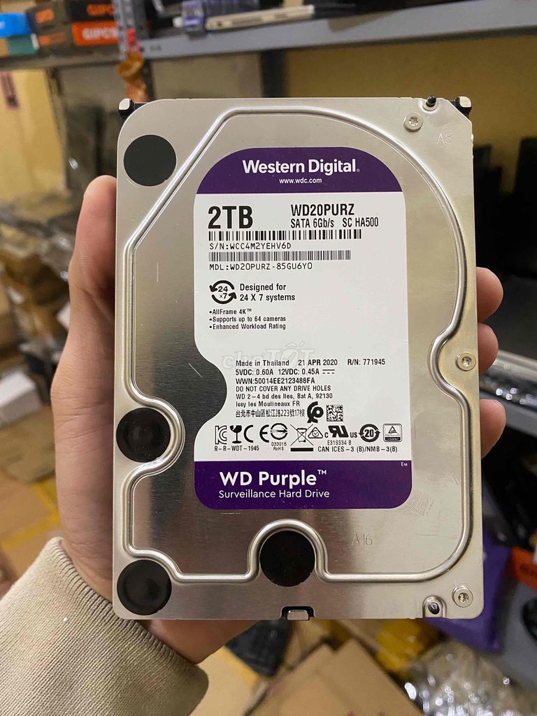 ổ cứng hdd 2tb wd tím bh 2 năm