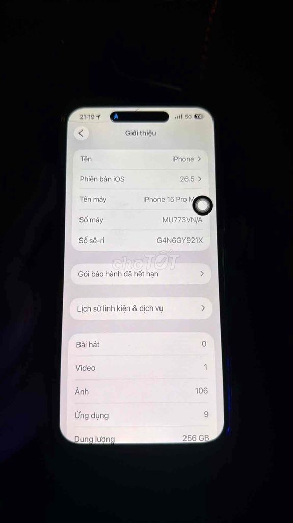 Apple iPhone 15 Pro Max 256GB VN/A 90%. Mua bán Điện thoại tại Thị xã Sơn Tây Hà Nội được đăng bởi Quân Nguyễn hình 1