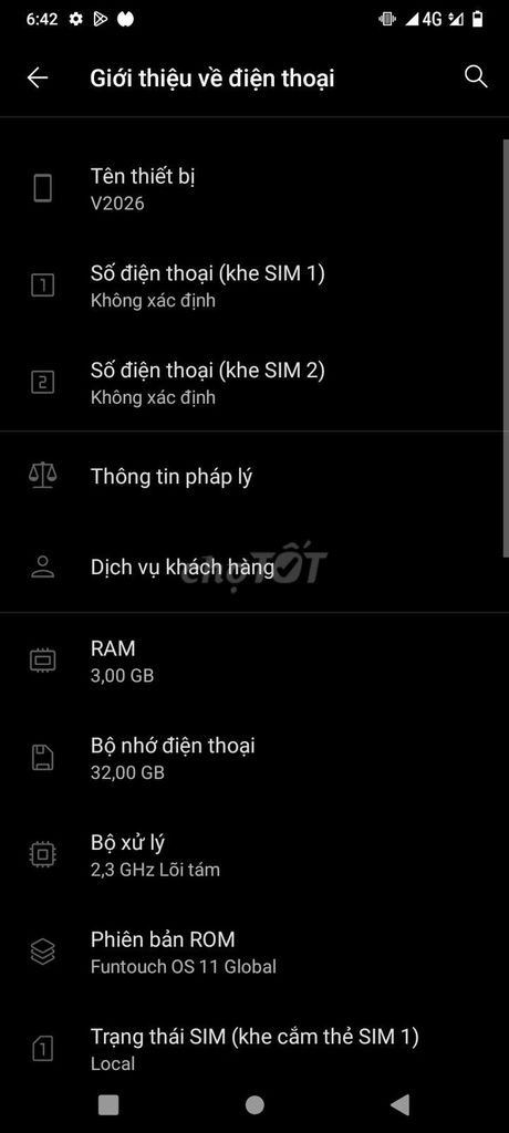 Điện thoại V2026 3GB/32GB. Mua bán Điện thoại tại Quận Ninh Kiều Cần Thơ được đăng bởi Tân loc hình 1