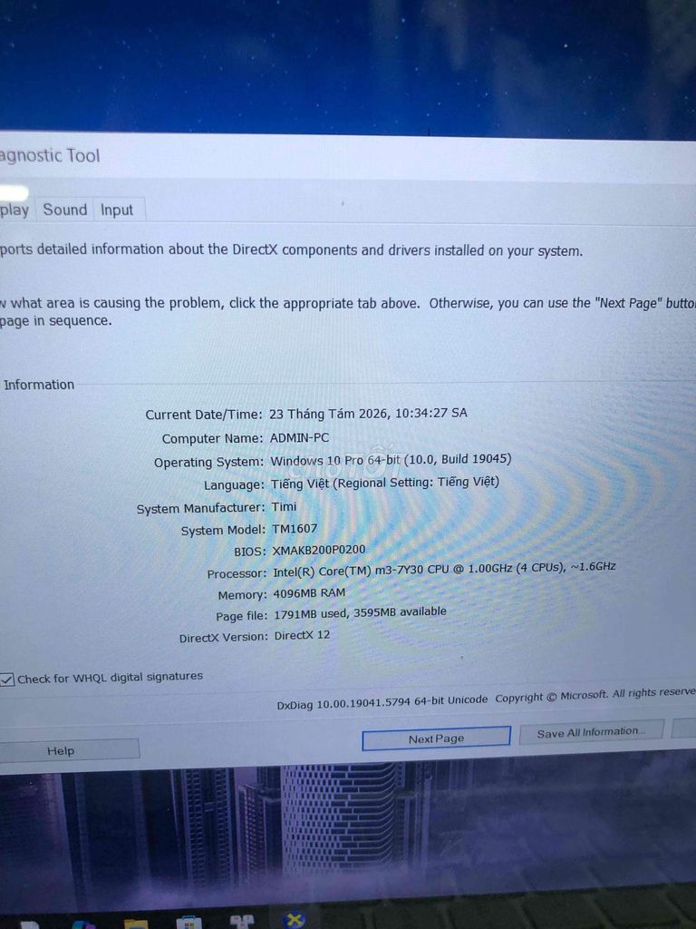 LAPTOP TIMI TM1607 M3-7Y30. Mua bán Laptop tại Thành phố Thủ Đức Tp Hồ Chí Minh được đăng bởi thu trang hình 1