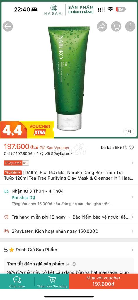 Sữa rửa mặt Naruko Tràm trà 120ml. Mua bán Phụ kiện thời trang khác tại Huyện Ea Kar Đắk Lắk được đăng bởi Nhunnng hình 1